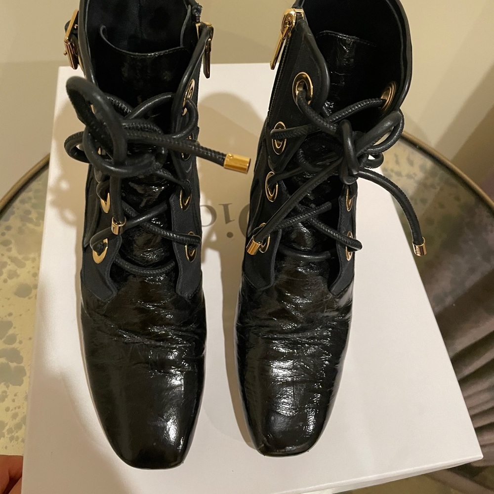 Dior Black Crinkled Boots - Picture 14 of 15